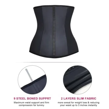 YIANNA Latex Waist Trainer for Women Tummy Control