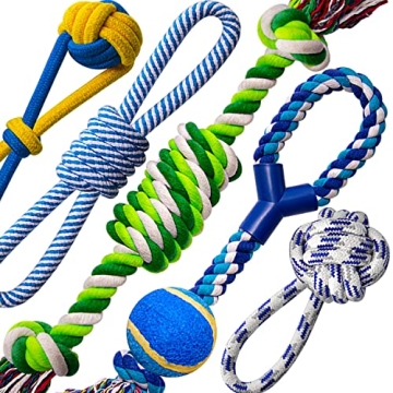 Heibizi Dog Toys for Large Dogs Aggressive Chewers, Valued Durable Dog Rope Toys Pack for Medium Lar...