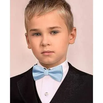 HISDERN Boys Bow Tie Pre Tied Adjustable Clip On