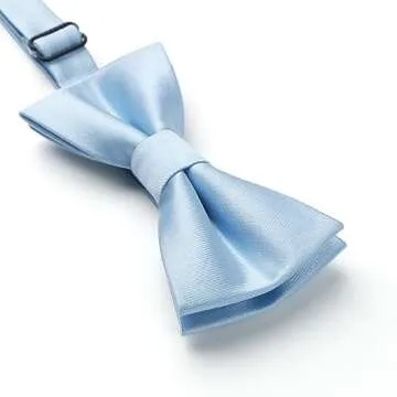 HISDERN Boys Bow Tie Pre Tied Adjustable Clip On