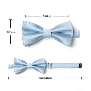 HISDERN Boys Bow Tie Pre Tied Adjustable Clip On