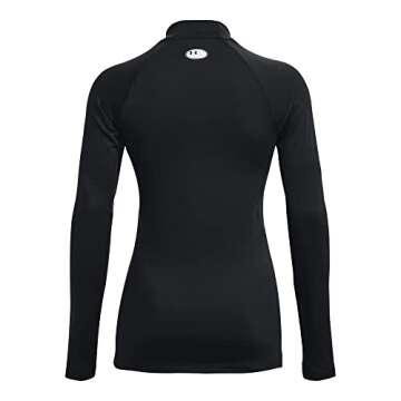 Under Armour Womens Authentics Mock Neck T-Shirt, Black (001)/White, X-Small