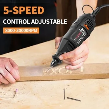 GOXAWEE Rotary Tool Kit - 140pcs with Flex Shaft & Speed Control
