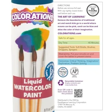 Colorations Liquid Watercolor Paint Set of 13 Colors
