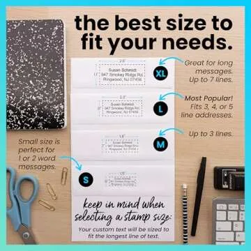 ExcelMark Custom Stamp – Clear & Crisp Impressions – Personalized Self-Inking Rubber Stamp – Use for Address Stamp and More (Small)