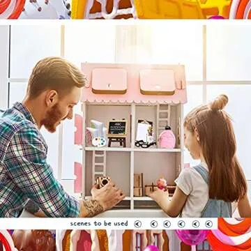 Chalyna Zomiboo 14 Pcs Mini Doll School Supplies Miniature Dollhouse Stuff Accessories for 11.5 Inch Doll DIY Toy Set Include Miniature Book Backpack Glasses Blackboard Pencil Ruler(Chic Style)