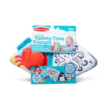 Melissa & Doug Ocean Tummy Time Triangle Infant Baby Toy, Soft Sensory Toy with Textures, Mirror, for Newborns to Ages 6 Months