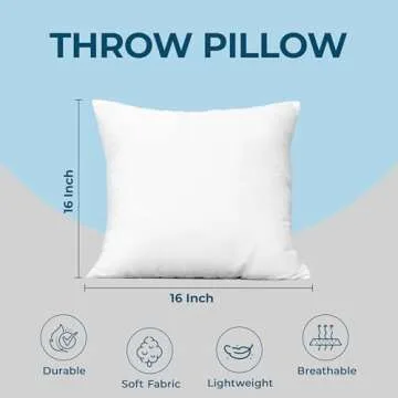 Utopia Bedding Throw Pillows Set of 4 White 16 x 16 Inches