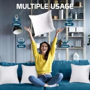 Utopia Bedding Throw Pillows Set of 4 White 16 x 16 Inches