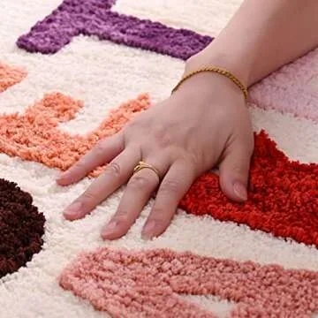 Get Naked Bath Mat, Non Slip Absorbent Rainbow Letters Funny Bathroom Mat, Machine Washable Quickly Dry Cute Bathroom Rug, Soft Bathroom Decor Comfortable Floor Carpet for Bedroom, Shower, Tub