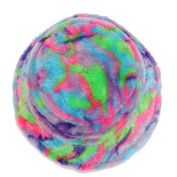 Fuzzy Dyed Bucket Hat for Women Furry Fur Bucket Hat Winter Warm Plush Fisherman Fluffy Sherpa Bucket Hat