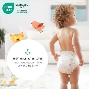 Amazon Brand - Mama Bear Gentle Touch Diapers, Hypoallergenic, Size 1, 49 Count, White