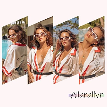Allarallvr Rectangle Sunglasses - Trendy UV Protection Shades
