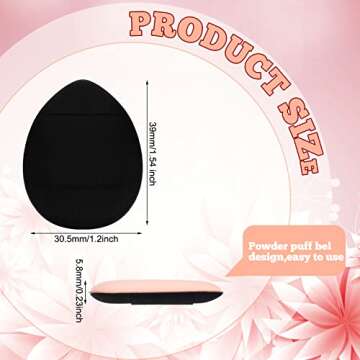 Ferraycle 48 Pcs Finger Powder Puff Mini Makeup Triangle Puff Foundation, Face Powder, Under Eye Setting, Concealer, Repair Cream, Cosmetic Tool(Black, White)