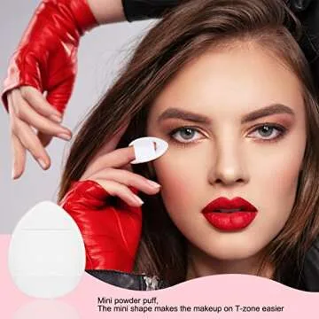 Ferraycle 48 Pcs Finger Powder Puff Mini Makeup Triangle Puff Foundation, Face Powder, Under Eye Setting, Concealer, Repair Cream, Cosmetic Tool(Black, White)