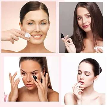 Ferraycle 48 Pcs Finger Powder Puff Mini Makeup Triangle Puff Foundation, Face Powder, Under Eye Setting, Concealer, Repair Cream, Cosmetic Tool(Black, White)