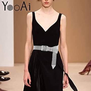 YooAi Crystal Belt for Women - Elegant Rhinestone Waist Belt