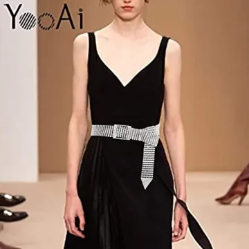 YooAi Crystal Belt for Women - Elegant Rhinestone Waist Belt