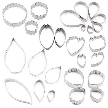 Yawsoy 26Pcs Flower Cutter Set for Cake Decorating