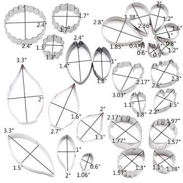 Yawsoy 26Pcs Flower Cutter Set for Cake Decorating