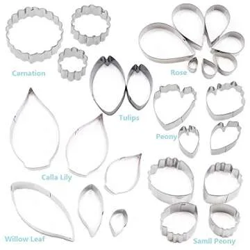 Yawsoy 26Pcs Flower Cutter Set for Cake Decorating