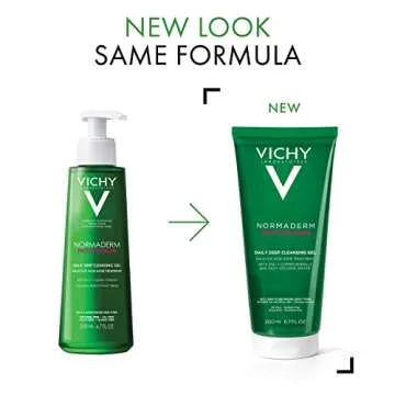 Vichy Normaderm Daily Acne Face Wash, 0.5% Salicylic Acid Cleanser, Gel Cleanser For Oily Skin, Removes Excess Oil, Dirt & Clogged Pores, Oil Free Acne Wash, Soap & Sulfate Free, Non-Drying