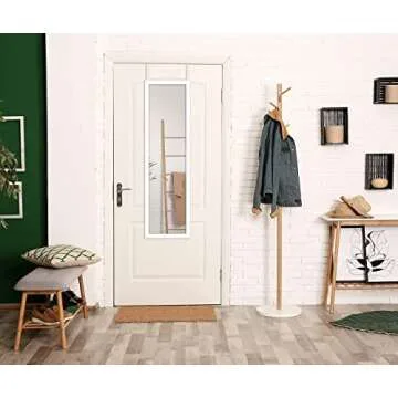 Americanflat 15x51 Over The Door Mirror - Hanging Full Length Mirror with Engineered Wood - Modern Mirror for Bathroom, Bedroom, Living Room - Mirrors for Wall Display and Home Decor - White