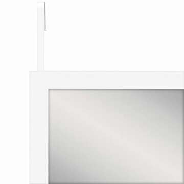 Americanflat 15x51 Over The Door Mirror - Hanging Full Length Mirror with Engineered Wood - Modern Mirror for Bathroom, Bedroom, Living Room - Mirrors for Wall Display and Home Decor - White