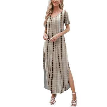 Stylish HUSKARY Women's Tie Dye Maxi Dress - Casual & Versatile