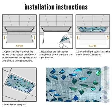 Drop Ceiling Light Cover 4x2' Eco-friendly Retro Design