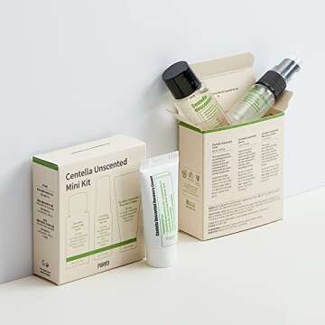 PURITO Centella Unscented line Travel kit (Mini) / Toner 30ml, Serum 15ml, Cream 12ml