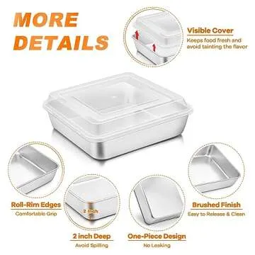 TeamFar 9 Inch Square Cake Pan – Non-Toxic & Functional