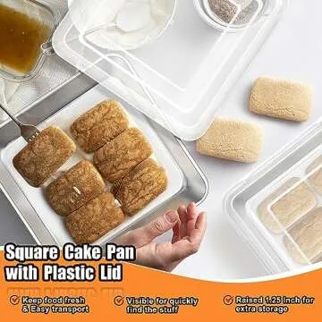 TeamFar 9 Inch Square Cake Pan – Non-Toxic & Functional
