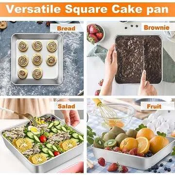 TeamFar 9 Inch Square Cake Pan – Non-Toxic & Functional