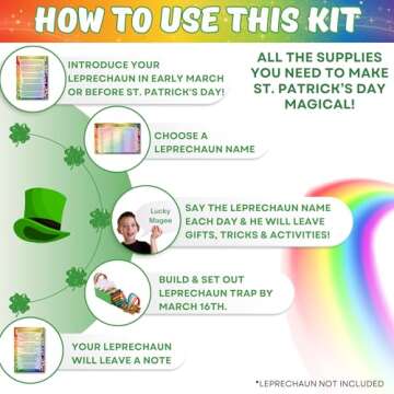 XOXO Parents Leprechaun Trap Kit: 17 Days of Leprechaun Activities - St Patrick's Day Gifts for Kids...