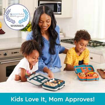Bentgo Kids Prints Leak-Proof, 5-Compartment Bento-Style Kids Lunch Box - Ideal Portion Sizes for Ag...