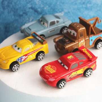 12 Pcs Mini Racers Cars Miniature Car Figurine Toys for Car Cake Toppers Cupcake Decorations Party Stocking Stuffers