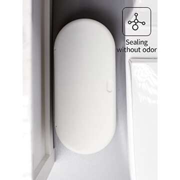 Baosia 8 Liter White Rectangular Plastic Trash Can Wastebasket with Press Type Lid,2.1 Gallon Slim Trash Bin,Narrow Trash Can Waste Bins for Bedroom, Bathroom, Office,Kitchen，Powder Room