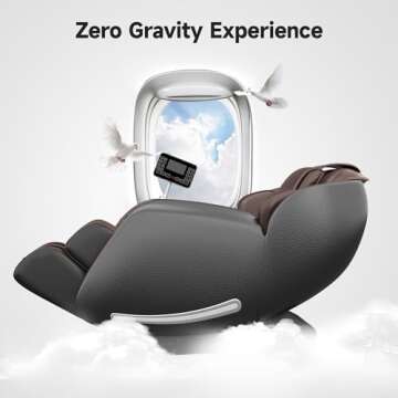 Real Relax Massage Chair Favor-06, Full Body Zero Gravity SL-Track Shiatsu Massage Recliner Chair with APP Control, Brown