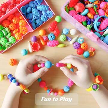 VERTOY Girls Toys Pop Beads Jewelry Making Kit for Toddlers - Arts and Crafts Kit for Girls Age 3 4 ...