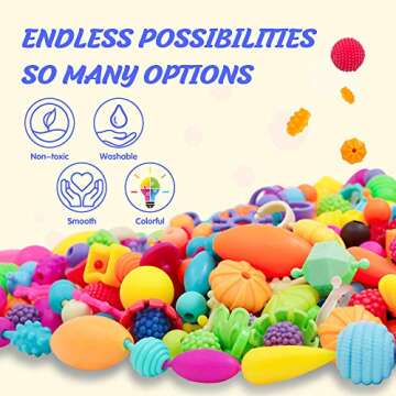 VERTOY Girls Toys Pop Beads Jewelry Making Kit for Toddlers - Arts and Crafts Kit for Girls Age 3 4 5 6 7 8 Year Old, Necklace Bracelet and Ring Creativity Snap Set, Best Children Birthday Gift