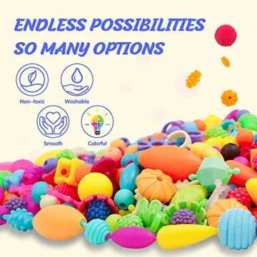 VERTOY Girls Toys Pop Beads Jewelry Making Kit for Toddlers - Arts and Crafts Kit for Girls Age 3 4 5 6 7 8 Year Old, Necklace Bracelet and Ring Creativity Snap Set, Best Children Birthday Gift