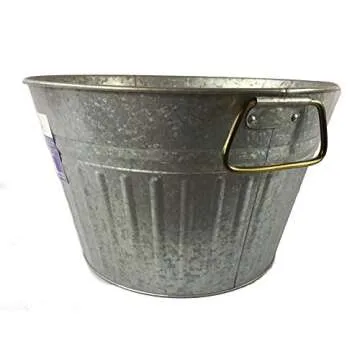 Better Homes and Gardens 15 Inch Galvanized Round Tub with Handles
