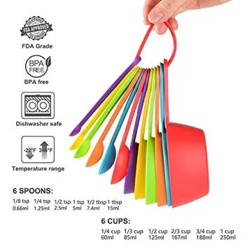 Colorful 12-Piece Measuring Cups and Spoons Set