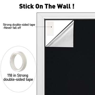 Updated CJLL 100% Blackout Shades, Blackout Curtains, Portable Window Curtain Shade 100% Black Out Room Darkening Light Blocking Drapes for Bedroom Living Room - 79" x 57", Black & Silver