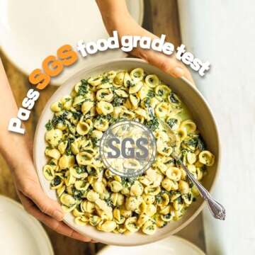 Artena Pasta Bowls, 50oz Large Salad Serving Bowls, 9.75'' Plates Bowls Set of 4, Big White Ceramic Soup Bowls for Kitchen, Embossment Shallow Dinner Bowl, Microwave Dishwasher Safe, Damask Floral