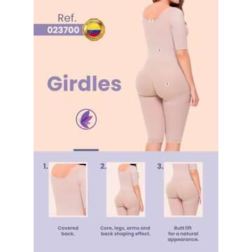 Shapewear with Sleeves, Stage 1 & 2 Faja, Fajas Colombianas Reductoras y Moldeadoras BBL Faja