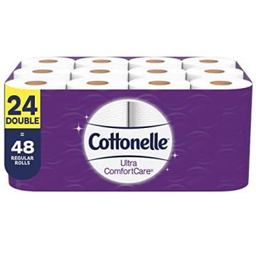 Cottonelle Ultra ComfortCare Soft Toilet Paper, 24 Double Rolls, Bath Tissue