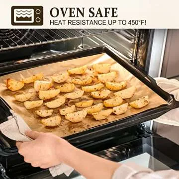 VITEVER Parchment Paper Sheets, Unbleached Parchment Baking Sheets, Precut Parchment Paper 12 x 16 IN, Non-Stick Parchment Paper for Baking Grilling Air Fryer Steaming Bread Cake Cookie - 50 Count