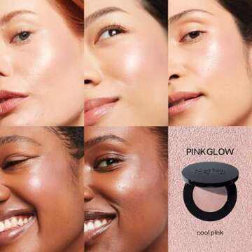 Saie Glow Sculpt Multi-Use Highlighter + Cream Blush - Lightweight with Hyaluronic Acid + Micropearl for Radiant, Glowing Skin - Pinkglow (.02 oz)